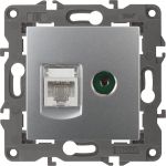 Розетка ЭРА 14-3110-03 RJ45 TV, IP20, алюминий Б0034316 (артикул 15980679) – фото 1
