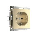 Розетка WERKEL, W1171010, с заземлением, шампань, рифленый a051434 (артикул 15777344) – фото 1