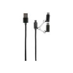 Дата-кабель Red Line LX09 3в1, USB-microUSB+8pinLightning+Type-C, 2A, нейлон.опл.УТ000014182 (артикул 17264298) – фото 1