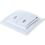2-клавишный выключатель EKF, СП проходной 10А белый Минск Basic ERV10-027-10 (артикул 16367494) – фото 1