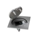 Влагостойкая основа с розеткой Simon, IP66 2PE Schuko К45 RJ45 5e UTP с замком, сталь KSE15USEC-23-72 (артикул 16481706) – фото 1