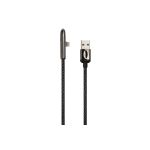 Дата-кабель USAMS U34 USB - Lightning с индикатором, боковой, черный SJ362USB01 УТ000019978 (артикул 17264460) – фото 1