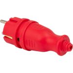 Красная каучуковая прямая вилка EKF, 230В 2P+PE 16A IP44 PRO RPS-011-16-230-44-rr (артикул 16373773) – фото 1