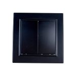 2-клавишный выключатель STEKKER PSW10-9004-03, 250V, 10А, серия Эрна, черный 39473 (артикул 19654224) – фото 1