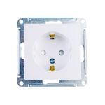 Механизм розетки Schneider Electric 1-м СП ATLAS DESIGN с заземлением, защитные шторки, 16А, жемчуг 1240285 (артикул 15846243) – фото 1