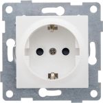 Розетка GUSI ELECTRIC Ugra МЕХ 1-ой с/з с з/ш, СУ, 16А, 250В, белый С11Р4-001 (артикул 16032914) – фото 1
