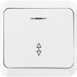 Проходной выключатель Smartbuy 1-клавишный с индикатором 10А белый Юпитер SBE-03w-10-SW12-1 (артикул 16052356) – фото 1