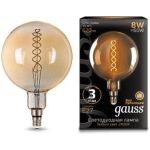 Лампа Gauss LED Vintage Filament Flexible G200 8W E27 200x300mm Amber 620lm 2400K 1/6 154802008 (артикул 16313706) – фото 1