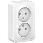 Двойная розетка Schneider Electric BLANCA О/У без заземления, без шторок, БЕЛЫЙ BLNRA000211 (артикул 16313791) – фото 1