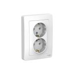 Двойная розетка Schneider Electric BLANCA с заземлением, без шторок, БЕЛЫЙ BLNRS001021 (артикул 16314094) – фото 1