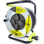 Силовой удлинитель на металлической катушке LUX PROFI К4-Е-40 (74140) КГ 3x1.5 40м 16А 4 розетки с заземлением IP44 4606400430124 (артикул 22782795) – фото 1