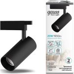 Трековый светильник GAUSS цилиндр 20W 1650lm 4000K 180-240V IP20 65х210мм черный LED 1/40 TR069 (артикул 16856695) – фото 1