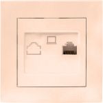 1-местная компьютерная розетка EKF Валенсия, RJ-45 кремовая PROxima EWK01-035-20 (артикул 16373700) – фото 1