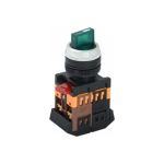 Переключатель IEK ANCLR-22-3 на 3 фиксированных положения, зеленый,1з+1р, ИЭК BSW10-ANCLR-3-K06 (артикул 15165156) – фото 1