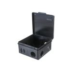 Распаечная коробка TDM ОП 100х100х55мм, крышка, IP54, 8вх., черная, инд. штрихкод SQ1401-0913 (артикул 20039110) – фото 1