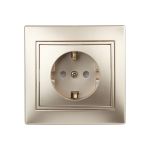 Розетка Intro 120604 2PE Schuko со шторками, 16А, 250В, IP20, СУ, Plano, Б0030075 (артикул 16070012) – фото 1