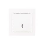 1-клавишный проходной выключатель EKF Минск, СП, 10А, белый, Basic SQERV10-025-10 (артикул 16154207) – фото 1