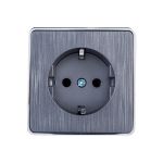 Розетка с заземлением WERKEL W5071004 Gallant графит рифленый a051339 (артикул 16074345) – фото 1