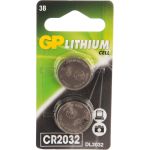 Литиевая дисковая батарейка GP Lithium CR2032 2 шт CR2032-7CR2 (артикул 15783892) – фото 1