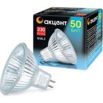 Галогенная лампа АКЦЕНТ JCDR, 230В, 50W, GU5.3, с отражателем и защитным стеклом 4606400204336 (артикул 15095841) – фото 1
