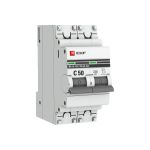 Автоматический выключатель EKF, 2P 50А 4,5kA ВА 47-63 PROxima mcb4763-2-50C-pro (артикул 16364584) – фото 1