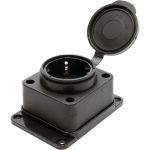 Настенная одноместная розетка STEKKER с зазем, каучук 230В, 16А, IP44, черная RST16-31-44 NEW 39018 (артикул 16041723) – фото 1