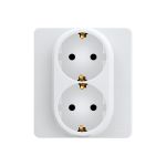 Розетка Legrand 2x2К+З - немецкий стандарт - 16 А - 250 В - INSPIRIA - белый 673750 (артикул 20964771) – фото 1