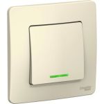 1-клавишный переключатель с подсветкой Schneider Electric BLANCA, С/У, 10А, 250B, молочный BLNVS010612 (артикул 16313817) – фото 1