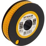 Кабель-маркер STEKKER L для провода сеч.2,5мм, желтый, CBMR25-L 39107 (артикул 16240125) – фото 1