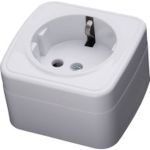 Накладная розетка STEKKER с заземляющим контактом АВS 250В 16А IP20 серия Basic PST16-501-20 39033 (артикул 16177020) – фото 1
