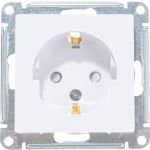 Механизм розетки Schneider Electric 1-м СП ATLAS DESIGN с заземлением, защитные шторки 16А белый ATN000145 (артикул 15873861) – фото 1