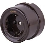 Розетка Werkel WL18-03-02 с заземлением и шторками Ретро a036808 (артикул 16406548) – фото 1