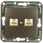 Двухместная телефонная розетка Volsten V01-14-F22-M, RJ -11, Magenta Nero, 9994 (артикул 15085868) – фото 1
