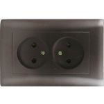 Двухместная розетка Volsten V01-14-R22-S Magenta Nero, 10001 (артикул 15085875) – фото 1