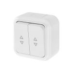 Выключатель Bylectrica 2-клавишный, открытая установка, 6А, проходной, IP54, серия ПРАЛЕСКА АКВА, белый, А6+6 10-873 (артикул 17385156) – фото 1