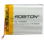 Аккумулятор ROBITON LP443442 3.7В 600mAh PK1 14072 (артикул 15949038) – фото 1