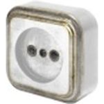 Розетка duwi о/п б/з 1-местная серия Palazzo Vintage, белое золото патина 26432 3 (артикул 15975447) – фото 1
