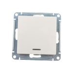 1-клавишный переключатель Schneider Electric AtlasDesign Бежевый с подсветкой, сх.6а, 10АХ ATN000263 (артикул 16794367) – фото 1