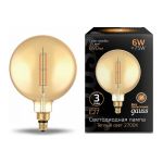 Лампа Gauss LED Vintage Filament Straight G200 6W E27 200x283mm Amber 890lm 2700K 1/6 154802118 (артикул 16313702) – фото 1
