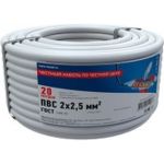 Провод REXANT ПВС 2x2,5 кв.мм, 20 м, ГОСТ 7399-97 01-8036-20 (артикул 15788793) – фото 1
