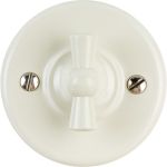 Выключатель Bironi 1кл., пластик, цвет Слоновая кость B1-200-211 (артикул 22385049) – фото 1