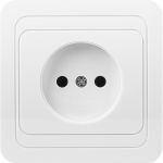 Розетка Smartbuy 1-местная без заземления 10А белая, керамика Марс SBE-02w-10-S1-N-c (артикул 16051899) – фото 1