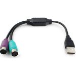 Конвертер Cablexpert PS/2 устройства - USB порт, 2xPS/2/AM, блистер, черный UAPS12-BK (артикул 16206430) – фото 1