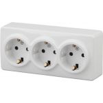 Розетка ЭРА Эксперт 11-2208-01 3х2P+E Schuko, 16АХ-250В, ОУ, белый Б0020700 (артикул 15747420) – фото 1