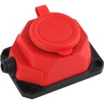 Каучуковая колодка ЭРА K1eREDIP44 с заземлением, 1 гнездо, 16A, IP44, красная Б0044550 (артикул 16111049) – фото 1