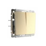 Выключатель WERKEL W1120010 двухклавишный шампань рифленый a051423 (артикул 15777337) – фото 1