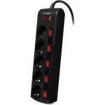 Фильтр SVEN SF-05PL 3.0м, 5 розеток, черный SV-015169 (артикул 15694038) – фото 1
