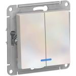 Механизм выключателя Schneider Electric 2-кл. ATLAS DESIGN с подсветкой сх.5а 10АХ жемчуг 1240291 (артикул 15846212) – фото 1