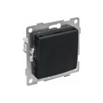 Розетка GUSI ELECTRIC Ugra МЕХ 1-ой с/з с з/ш и крышкой, СУ, 16А, 250В, графит С11Р91-010 (артикул 16032646) – фото 1