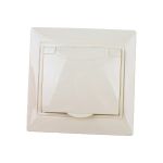 Розетка с/з с крышкой UNIVersal Севиль слоновая кость ivory Б-С0029 (артикул 15747574) – фото 1